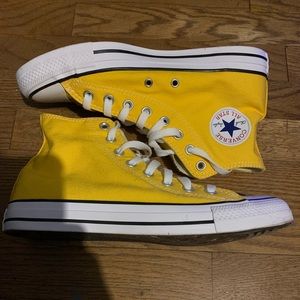 Yellow High Top Converses Size 8